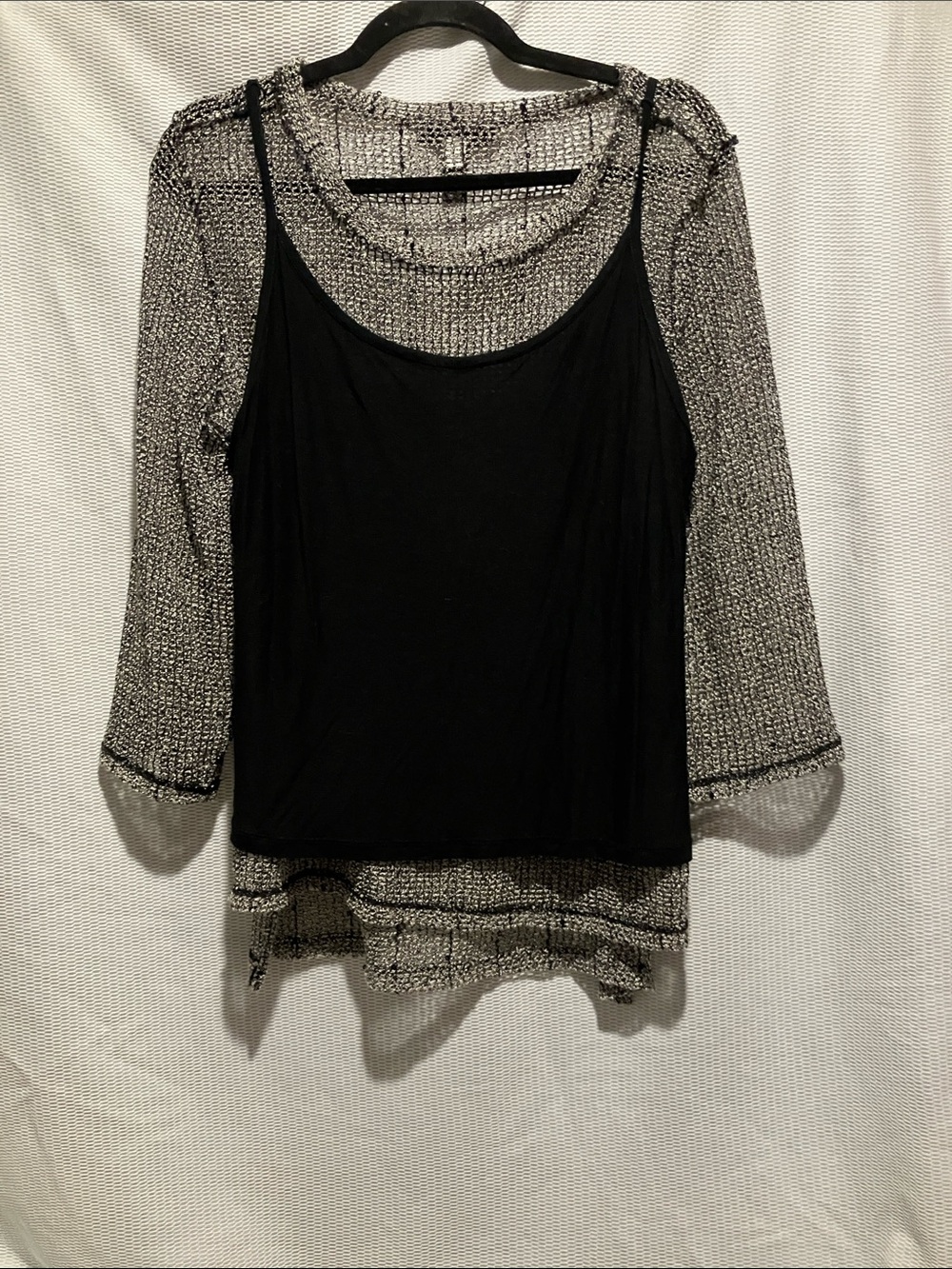 INC International Concepts Black & White Marled Knit Top - Picture 9 of 10